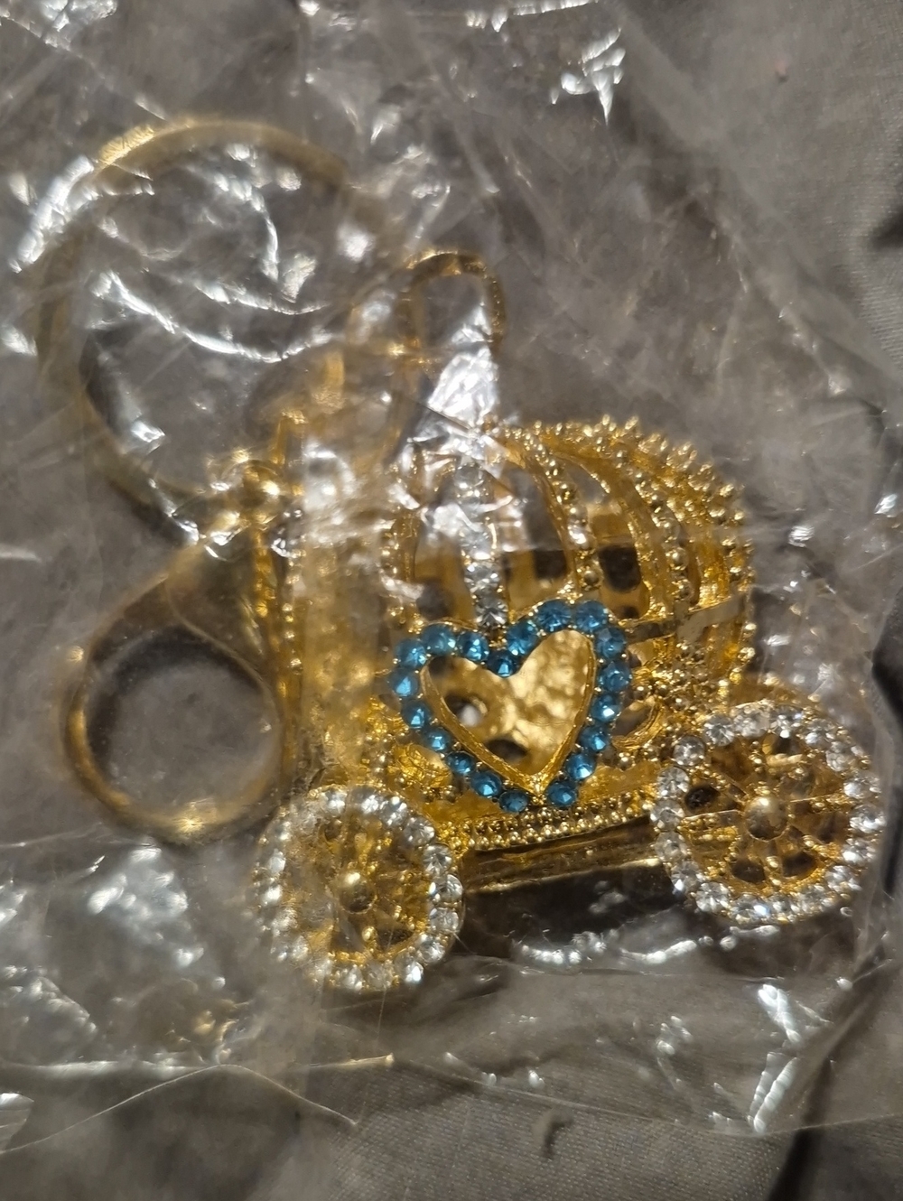 Gold Carriage Charms with Colored Heart NWT